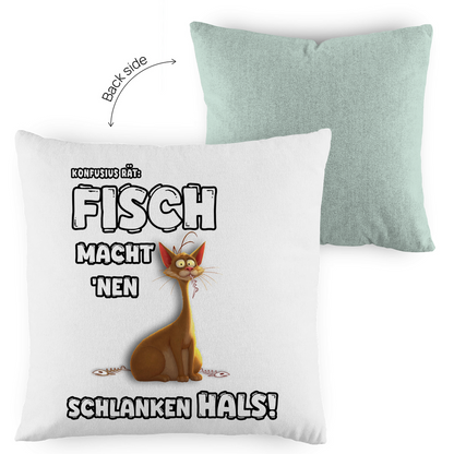 Kopfkissen zweifarbig - Fisch macht 'nen schlanken Hals