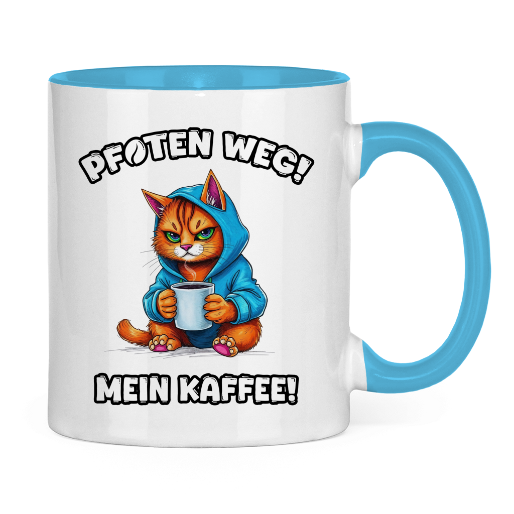 Tasse zweifarbig - Pfoten weg! Mein Kaffee!