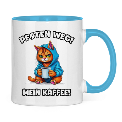 Tasse zweifarbig - Pfoten weg! Mein Kaffee!