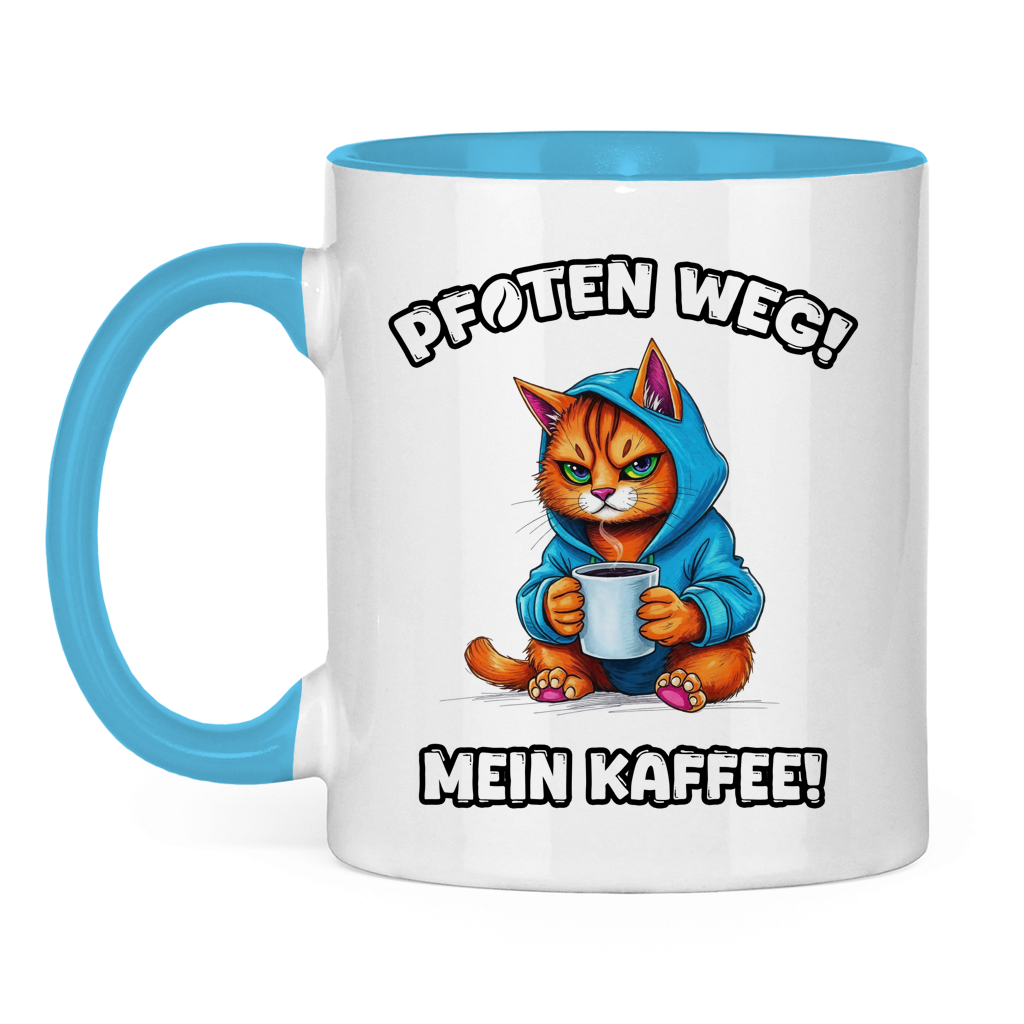 Tasse zweifarbig - Pfoten weg! Mein Kaffee!