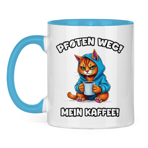 Tasse zweifarbig - Pfoten weg! Mein Kaffee!