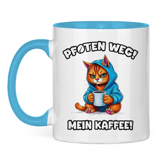 Tasse zweifarbig - Pfoten weg! Mein Kaffee!