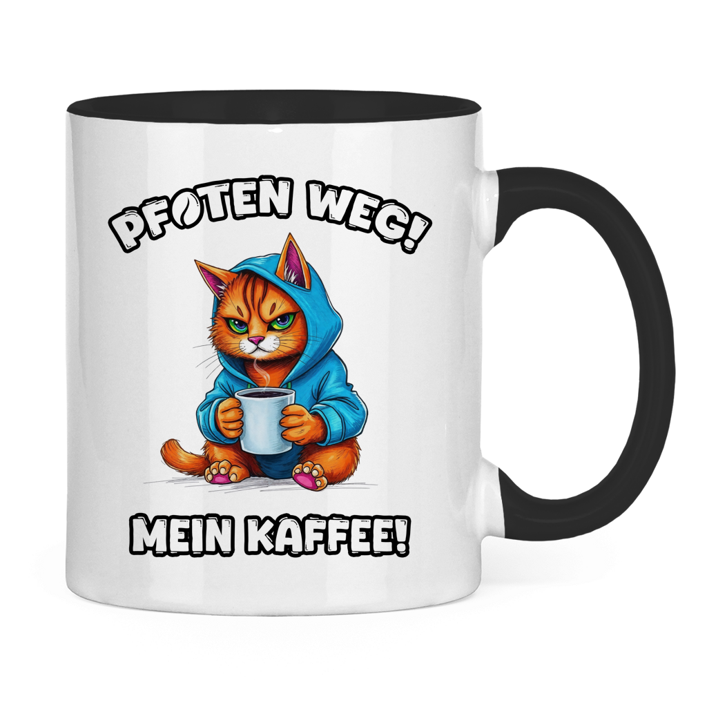Tasse zweifarbig - Pfoten weg! Mein Kaffee!