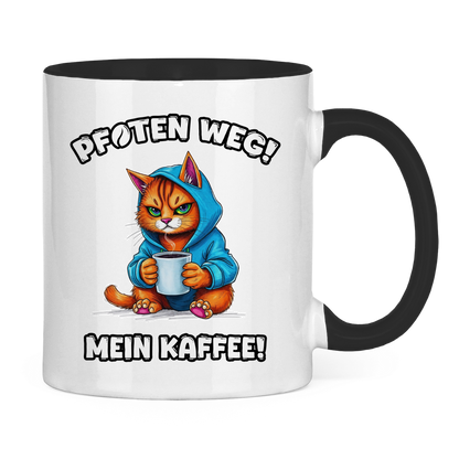 Tasse zweifarbig - Pfoten weg! Mein Kaffee!
