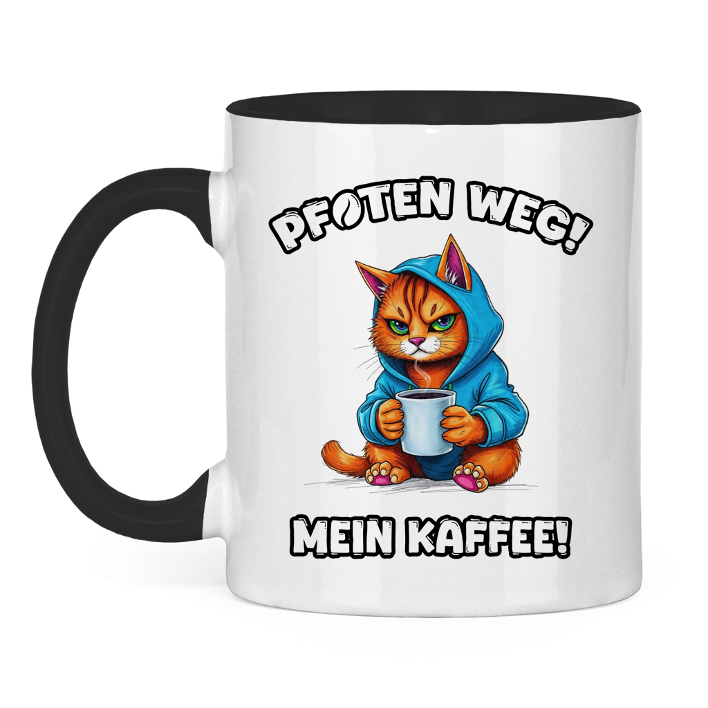 Tasse zweifarbig - Pfoten weg! Mein Kaffee!