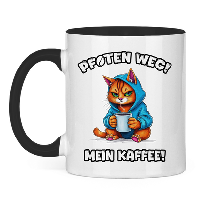 Tasse zweifarbig - Pfoten weg! Mein Kaffee!