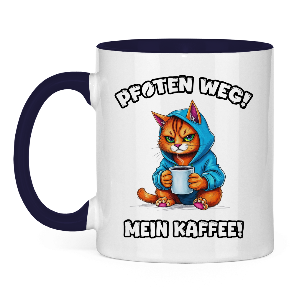 Tasse zweifarbig - Pfoten weg! Mein Kaffee!