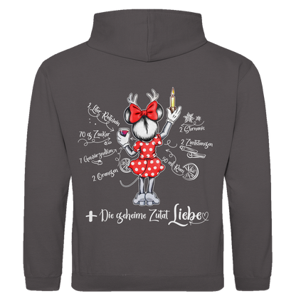 Damen Hoodie - Mäuse-Glühwein-Rezept (Rückendruck)