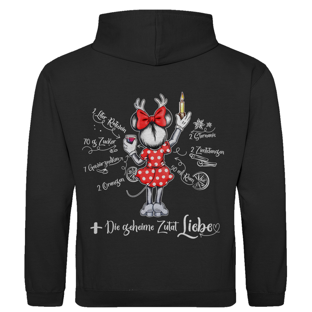 Damen Hoodie - Mäuse-Glühwein-Rezept (Rückendruck)