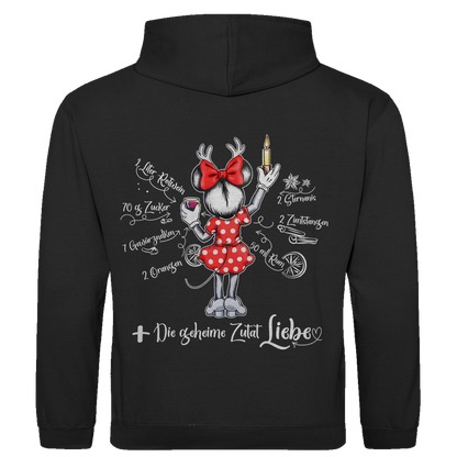 Damen Hoodie - Mäuse-Glühwein-Rezept (Rückendruck)