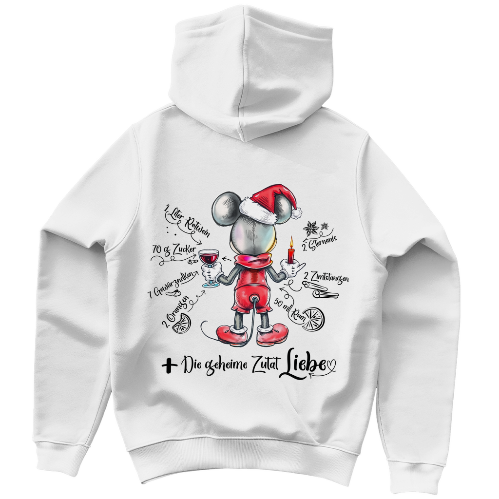 Herren Hoodie - Mäuserich-Glühwein-Rezept (Rückendruck)
