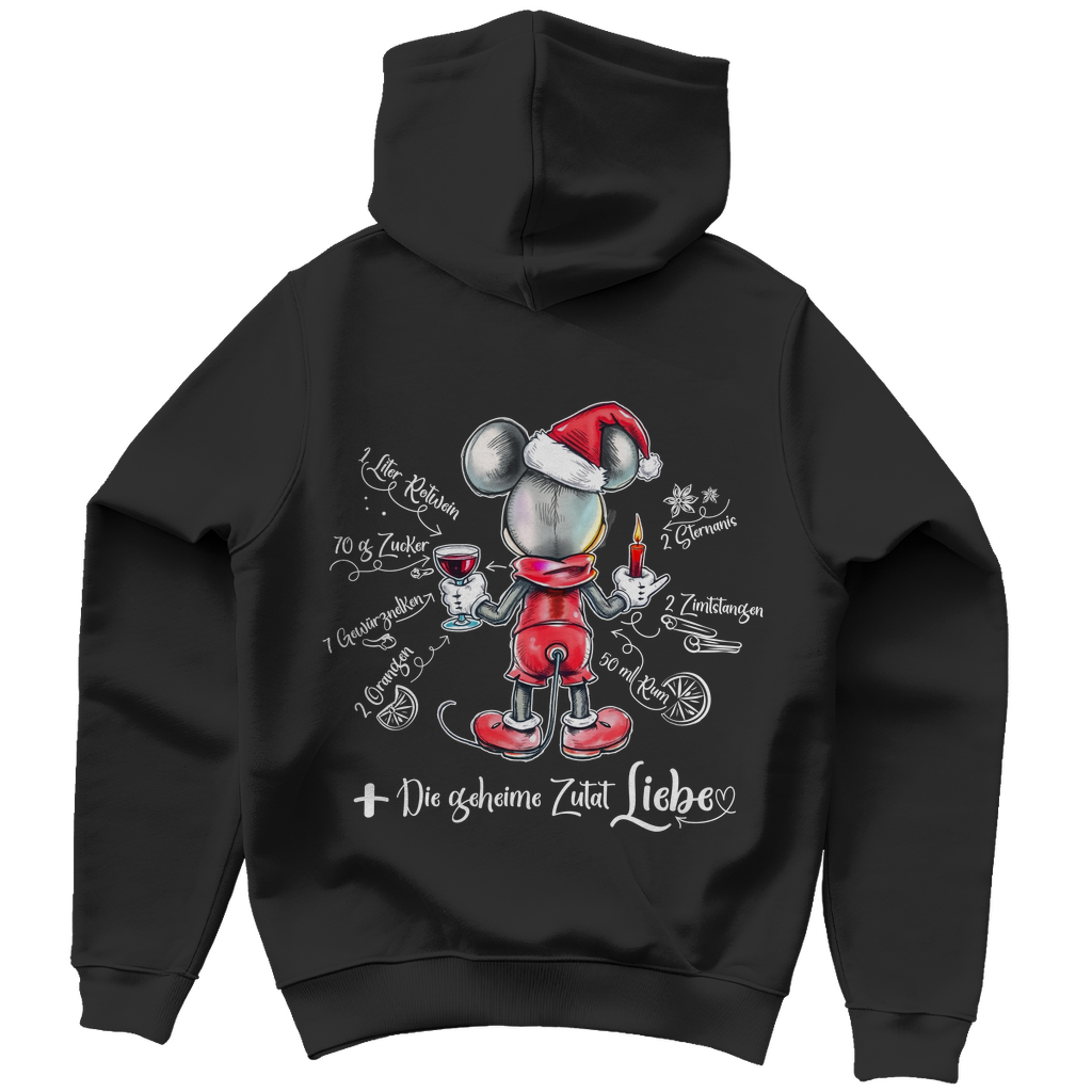 Herren Hoodie - Mäuserich-Glühwein-Rezept (Rückendruck)