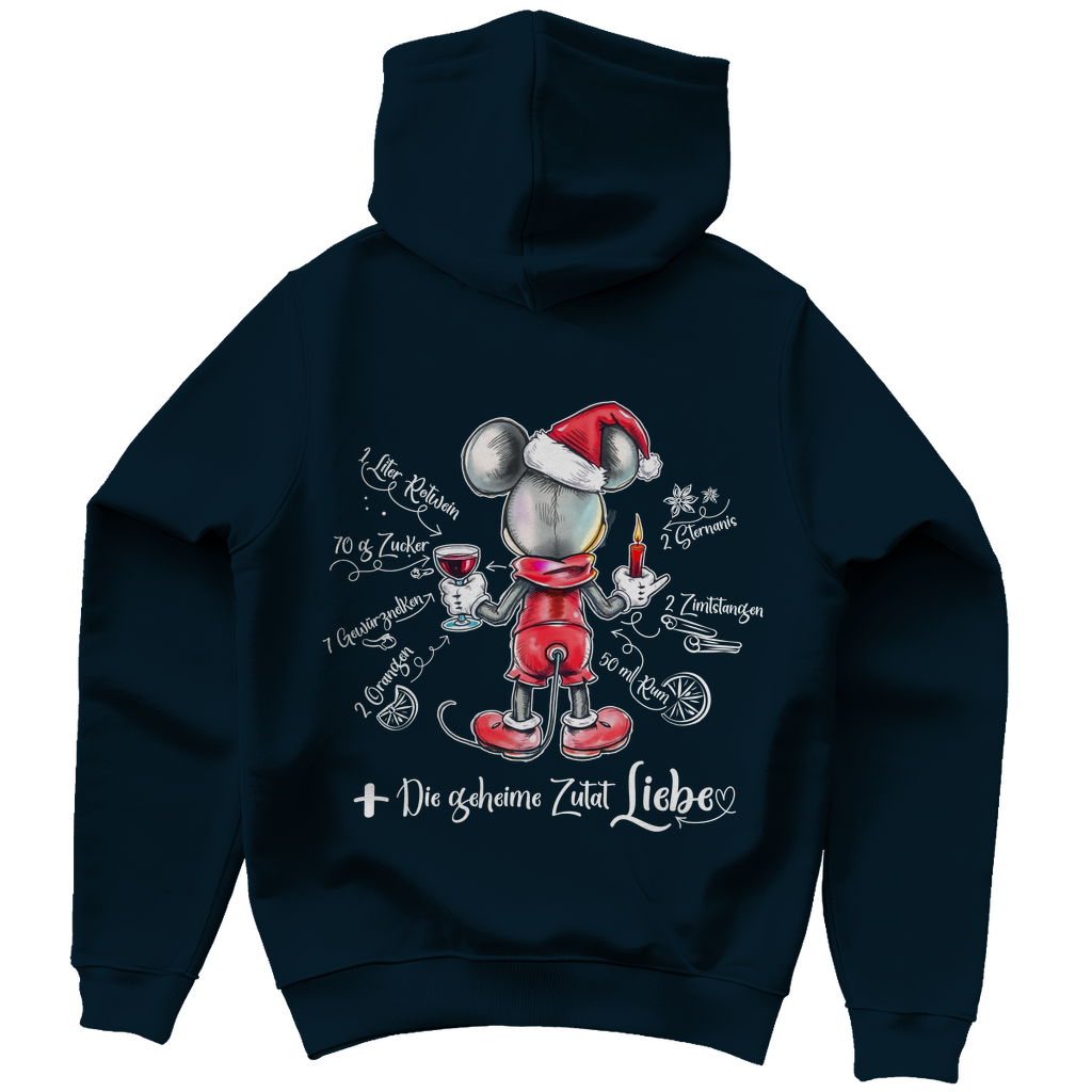 Herren Hoodie - Mäuserich-Glühwein-Rezept (Rückendruck)