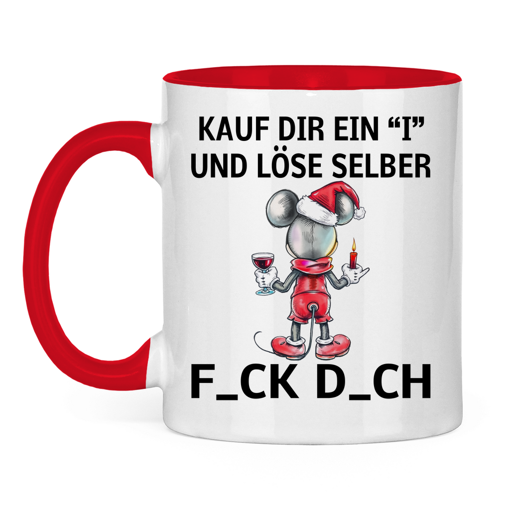Tasse zweifarbig (Mäuserich) - Kauf Dir ein I und löse selbst (Weihnachtsedition )