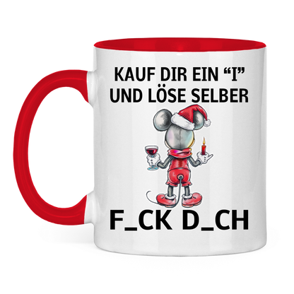 Tasse zweifarbig (Mäuserich) - Kauf Dir ein I und löse selbst (Weihnachtsedition )