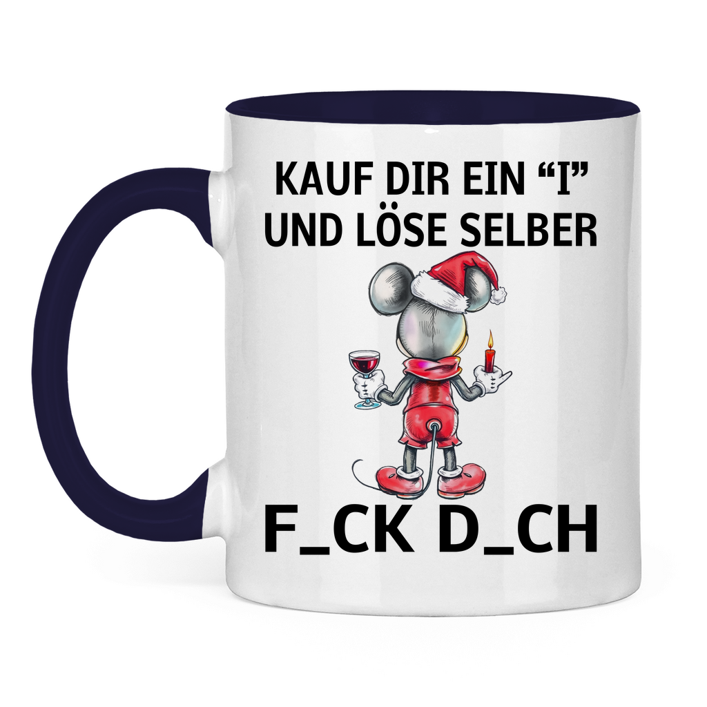 Tasse zweifarbig (Mäuserich) - Kauf Dir ein I und löse selbst (Weihnachtsedition )
