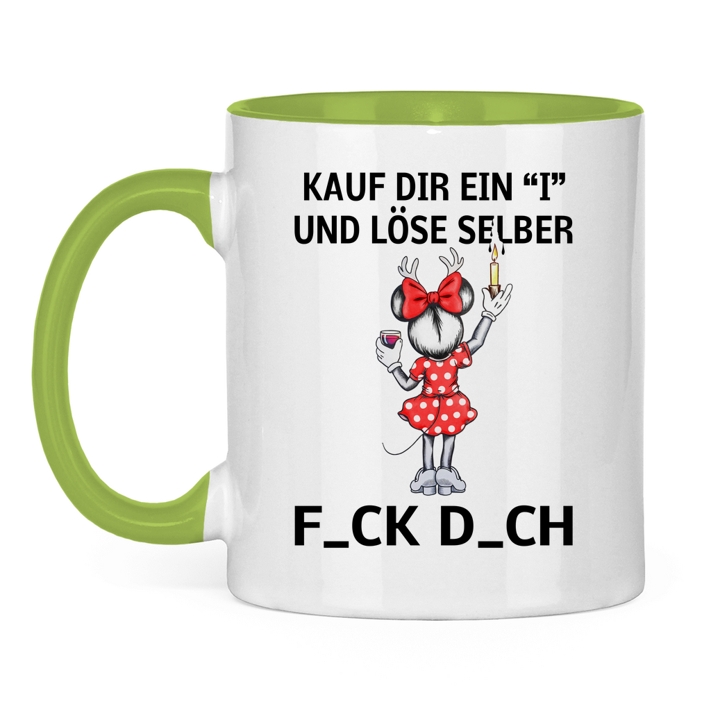 Tasse zweifarbig (Maus) - Kauf Dir ein I und löse selbst (Weihnachtsedition )