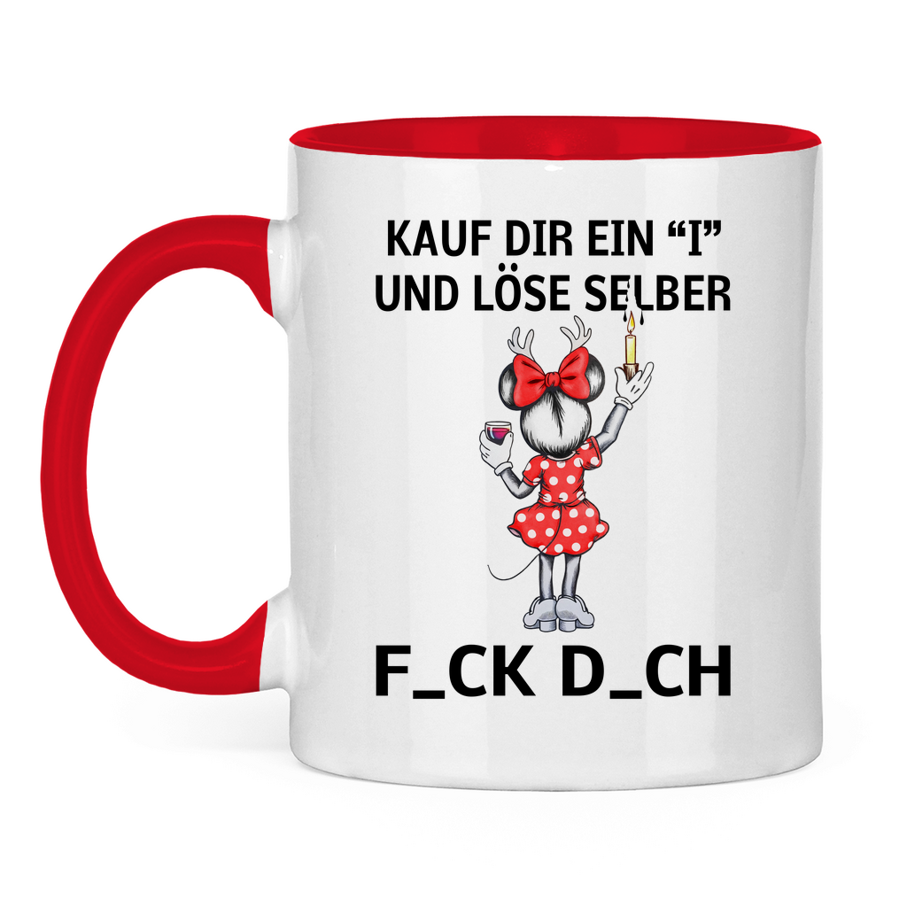 Tasse zweifarbig (Maus) - Kauf Dir ein I und löse selbst (Weihnachtsedition )