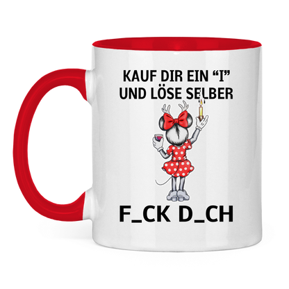 Tasse zweifarbig (Maus) - Kauf Dir ein I und löse selbst (Weihnachtsedition )