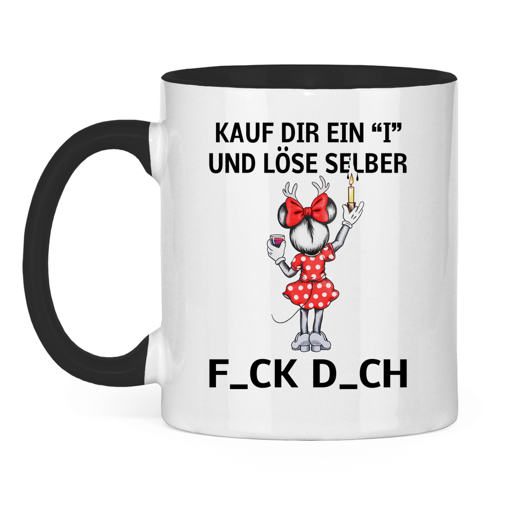 Tasse zweifarbig (Maus) - Kauf Dir ein I und löse selbst (Weihnachtsedition )