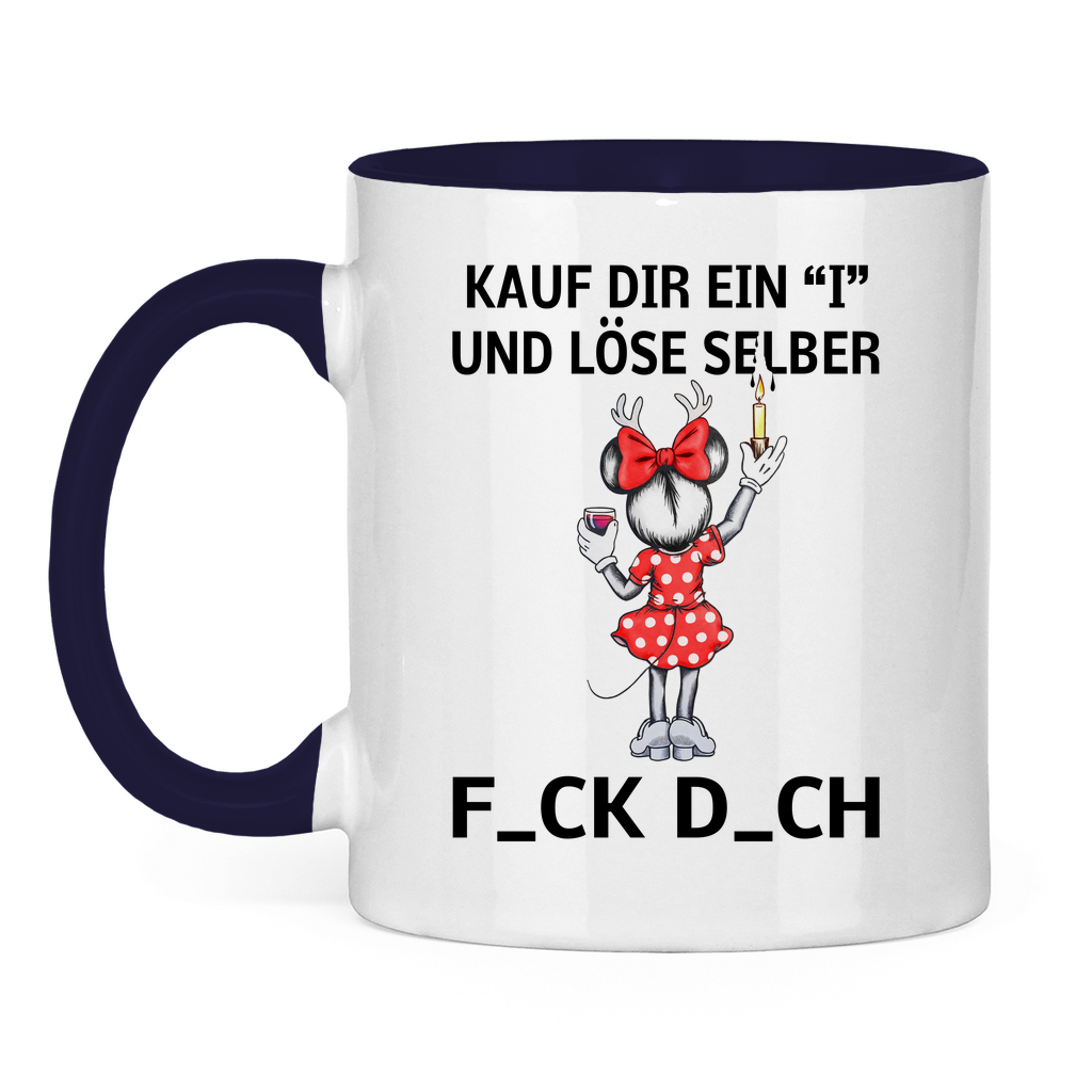 Tasse zweifarbig (Maus) - Kauf Dir ein I und löse selbst (Weihnachtsedition )
