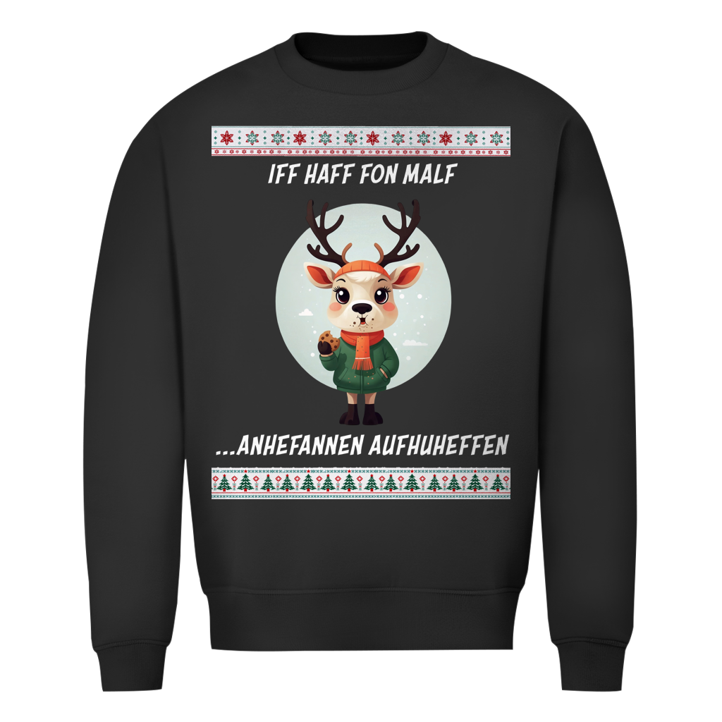 Unisex Sweatshirt Knit-Style - Iff haff fon malf anheffannen aufhueffen