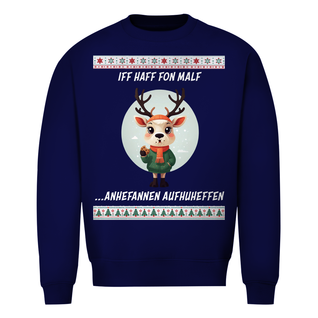 Unisex Sweatshirt Knit-Style - Iff haff fon malf anheffannen aufhueffen