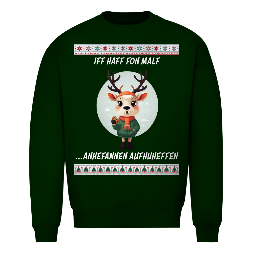Unisex Sweatshirt Knit-Style - Iff haff fon malf anheffannen aufhueffen