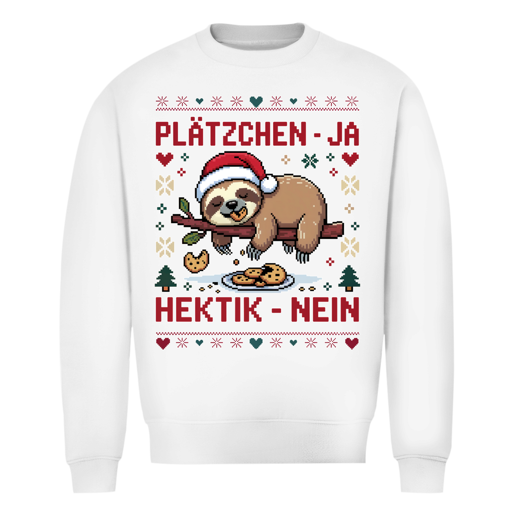 Unisex Sweatshirt Knit-Style - Plätzchen ja - Hektik nein