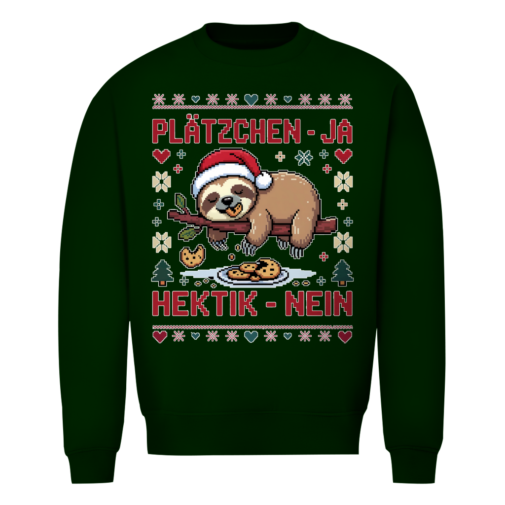 Unisex Sweatshirt Knit-Style - Plätzchen ja - Hektik nein