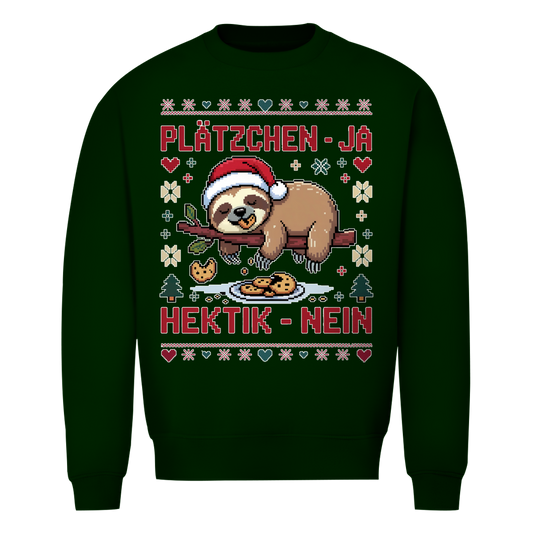 Unisex Sweatshirt Knit-Style - Plätzchen ja - Hektik nein
