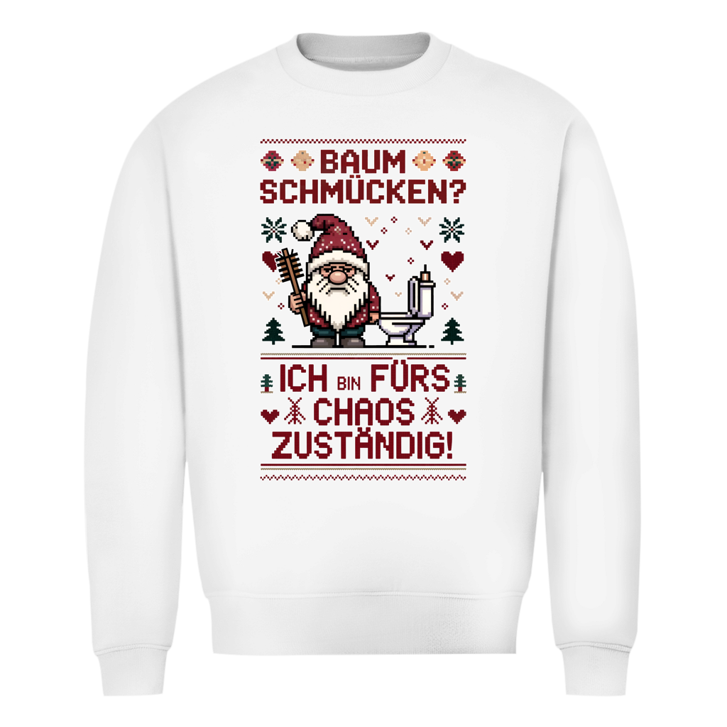 Herren Sweatshirt Knit-Style - Baum schmücken? Ich bin fürs Chaos zuständig!