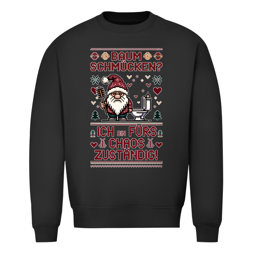Herren Sweatshirt Knit-Style - Baum schmücken? Ich bin fürs Chaos zuständig!