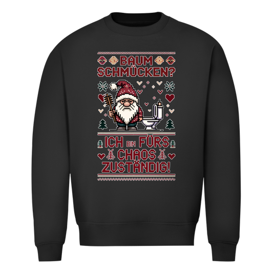 Herren Sweatshirt Knit-Style - Baum schmücken? Ich bin fürs Chaos zuständig!