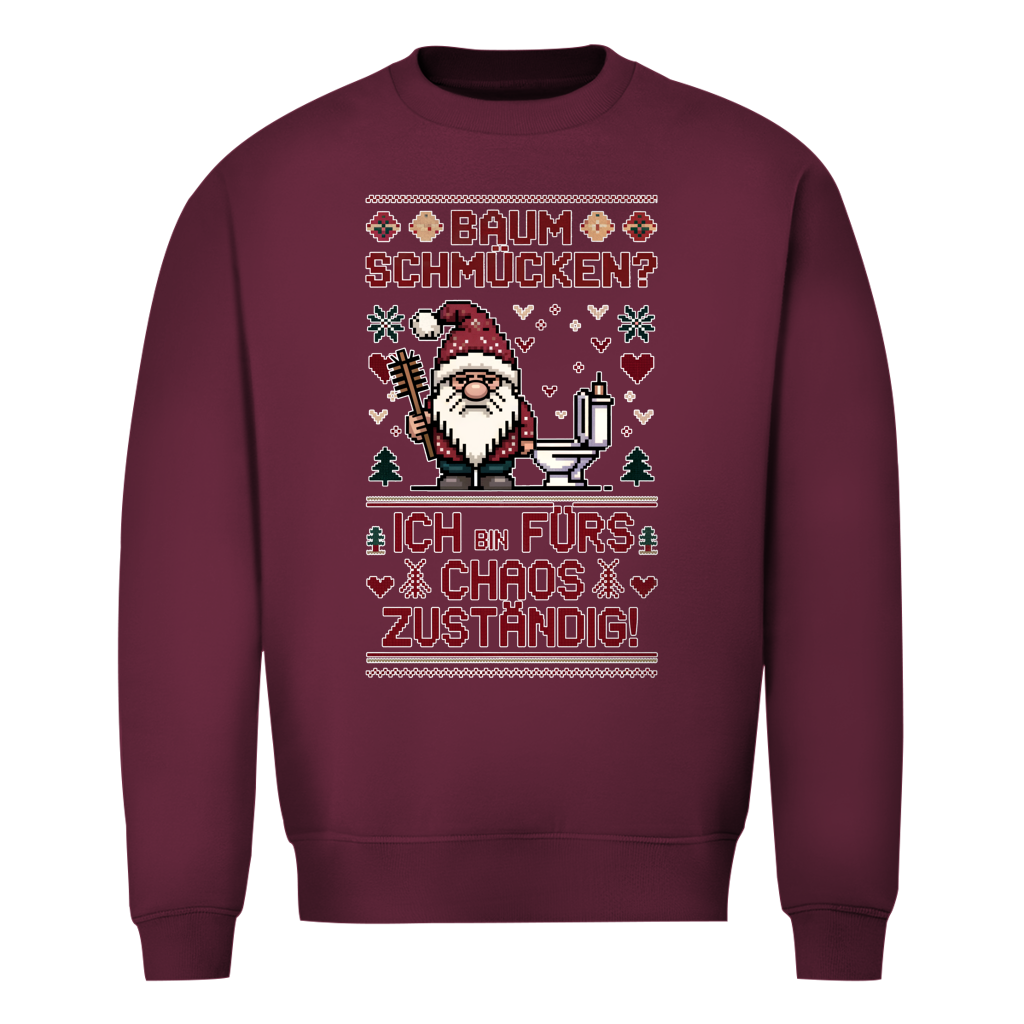 Herren Sweatshirt Knit-Style - Baum schmücken? Ich bin fürs Chaos zuständig!