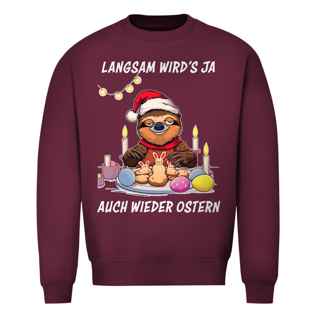 Unisex Christmas Sweatshirt – Langsam wird’s ja – auch wieder Ostern