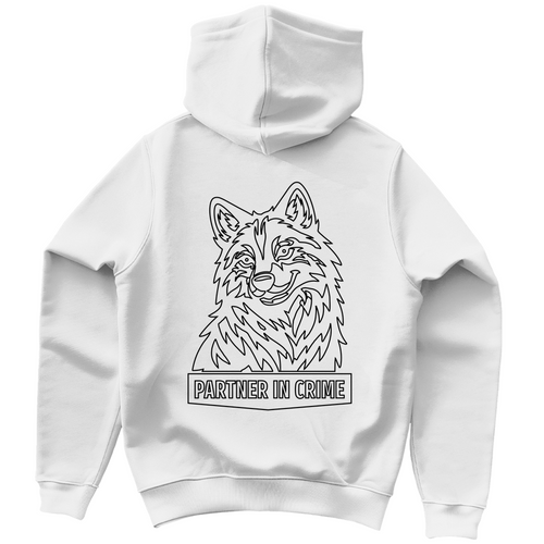 Damen Hoodie - Partner in Crime Wölfin (Line Art)