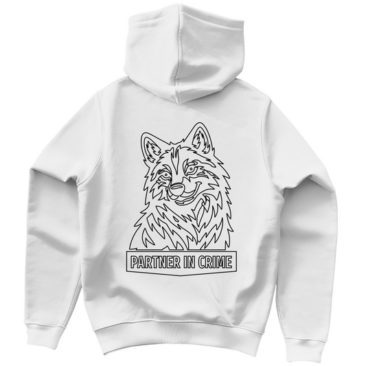 Damen Hoodie - Partner in Crime Wölfin (Line Art)