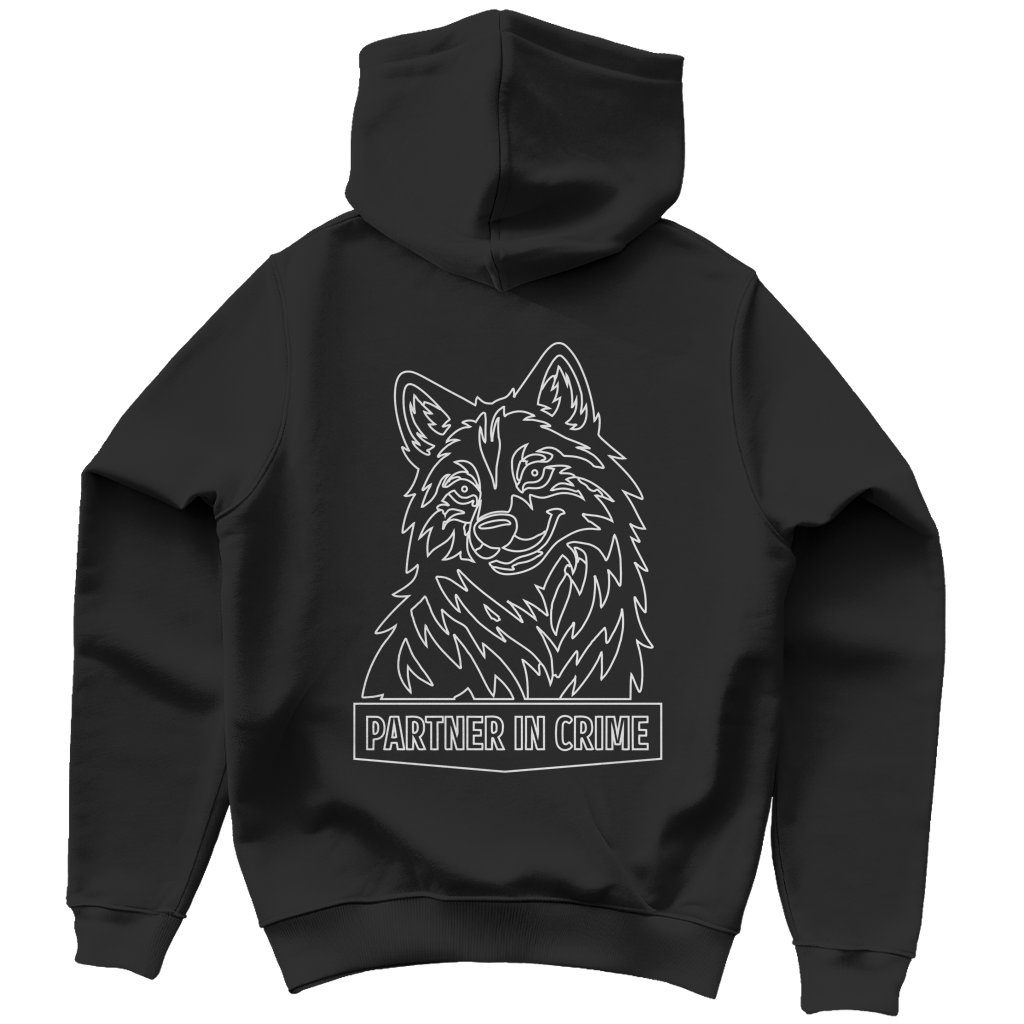 Damen Hoodie - Partner in Crime Wölfin (Line Art)