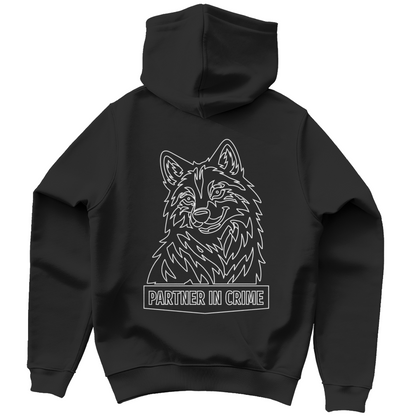 Damen Hoodie - Partner in Crime Wölfin (Line Art)