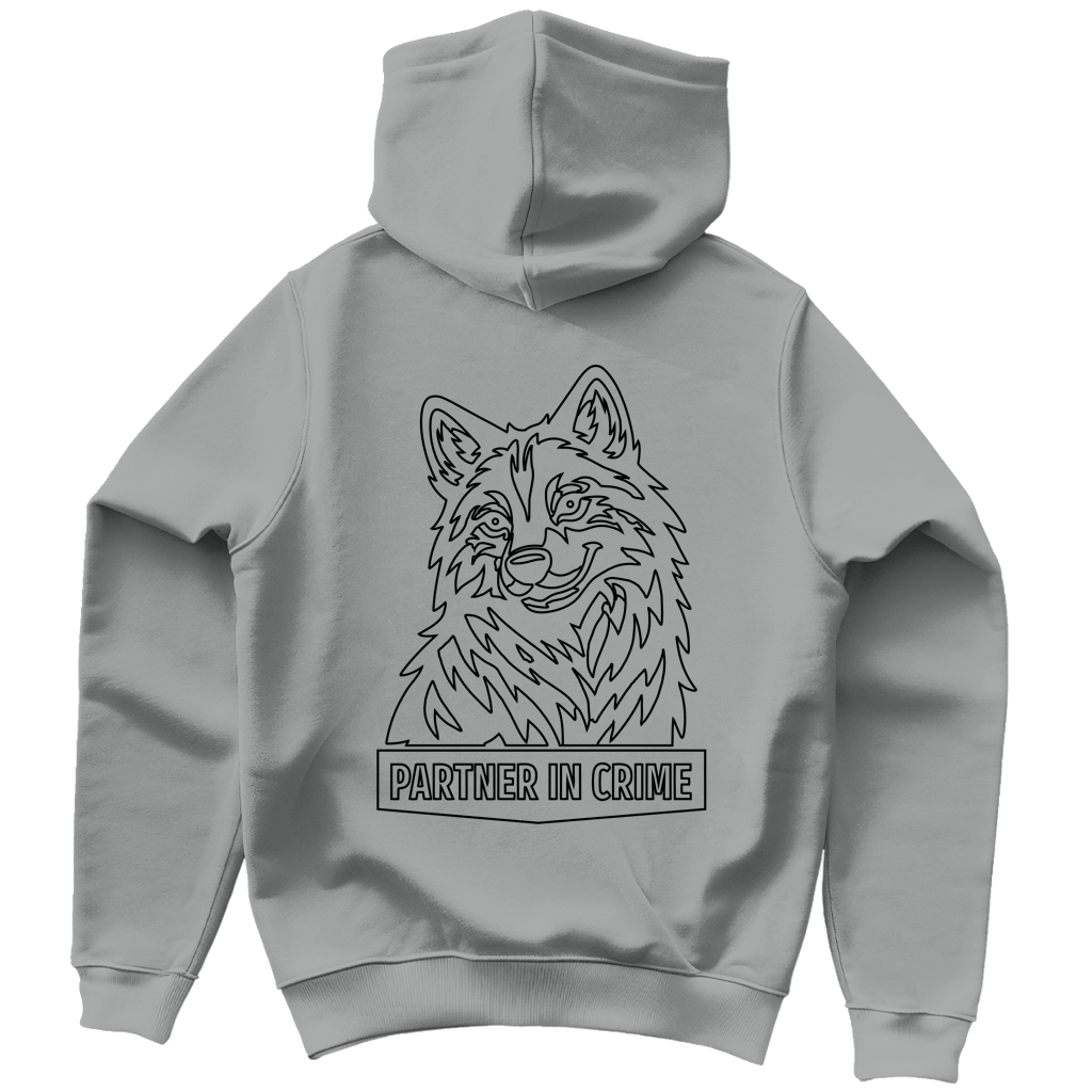 Damen Hoodie - Partner in Crime Wölfin (Line Art)