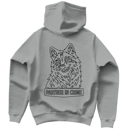 Damen Hoodie - Partner in Crime Wölfin (Line Art)