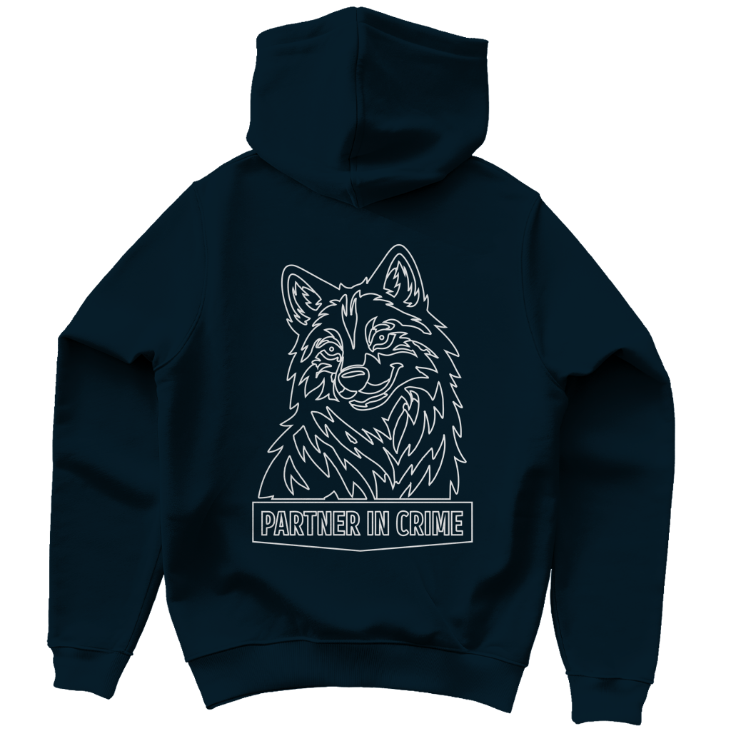 Damen Hoodie - Partner in Crime Wölfin (Line Art)