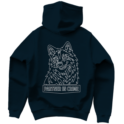 Damen Hoodie - Partner in Crime Wölfin (Line Art)