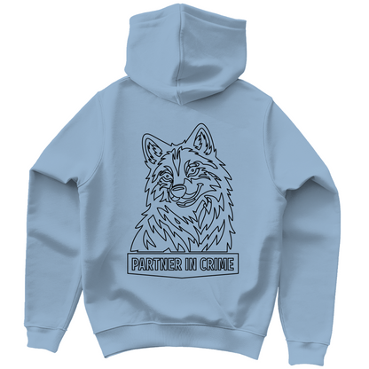 Damen Hoodie - Partner in Crime Wölfin (Line Art)