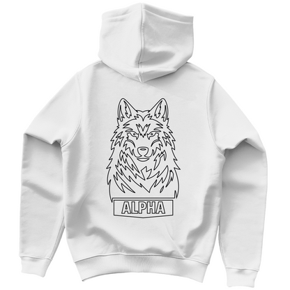 Herren Hoodie - Alpha Wolf (Line Art)