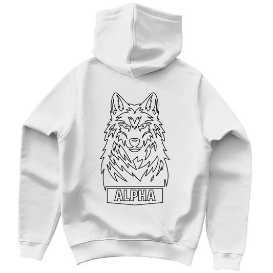 Herren Hoodie - Alpha Wolf (Line Art)