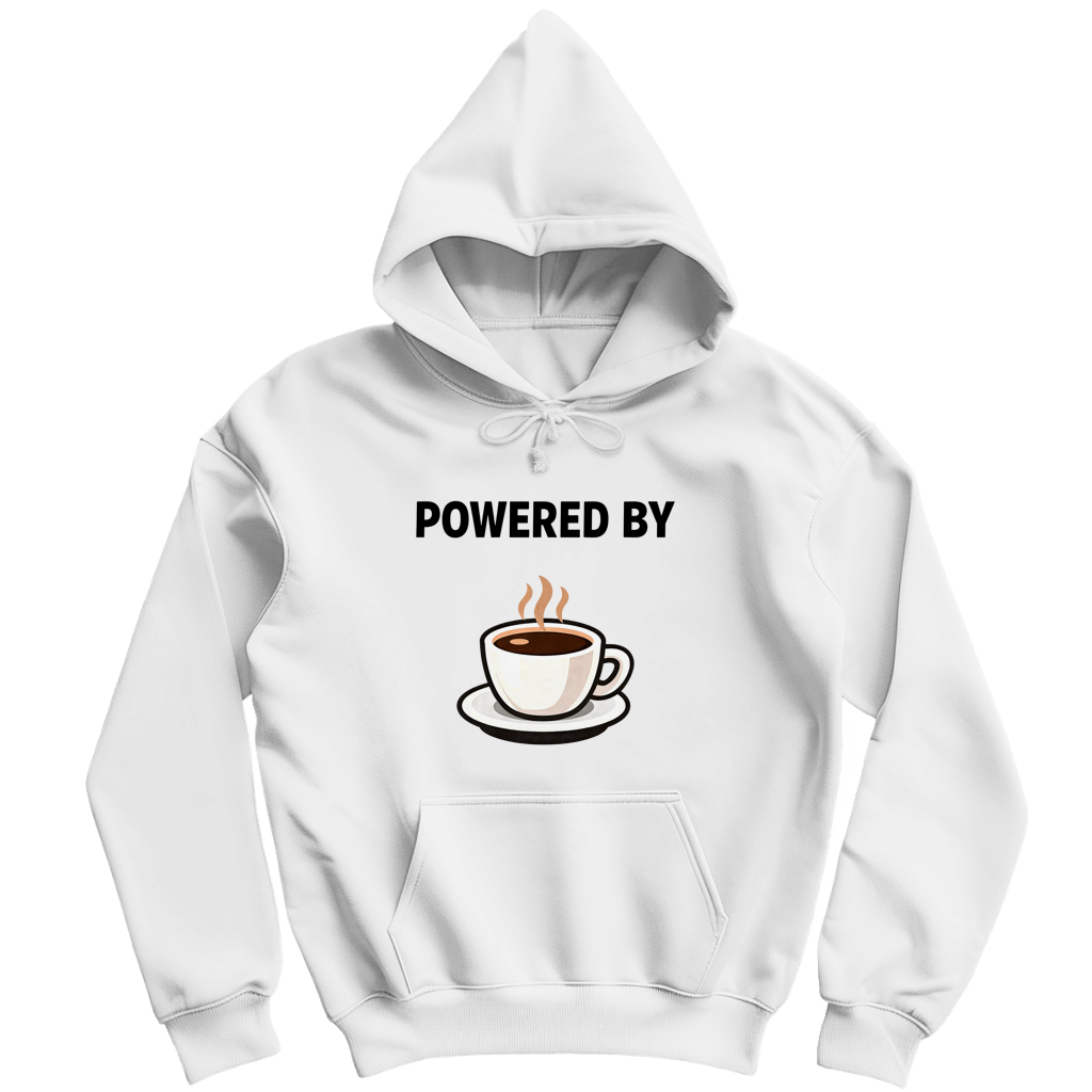 Heren Hoodie - Powered by Coffee (Frontprint)