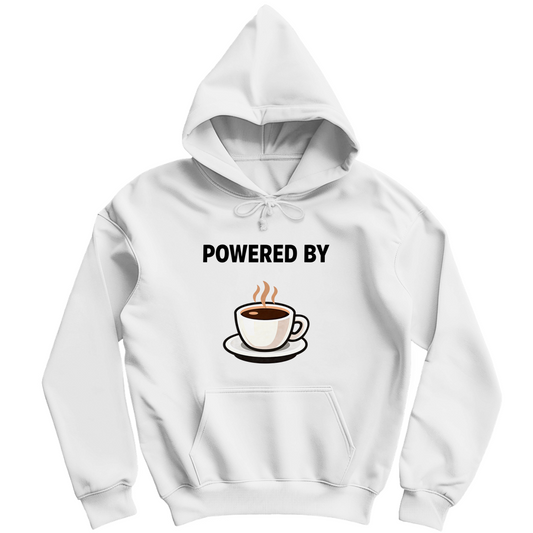 Heren Hoodie - Powered by Coffee (Frontprint)