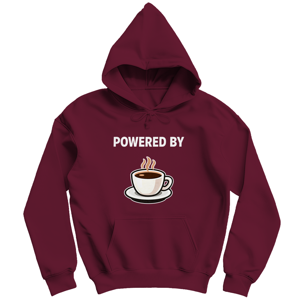 Heren Hoodie - Powered by Coffee (Frontprint)